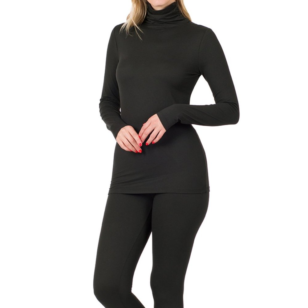 MICROFIBER MOCK NECK TOP & LEGGINGS SET